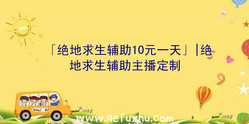 「绝地求生辅助10元一天」|绝地求生辅助主播定制